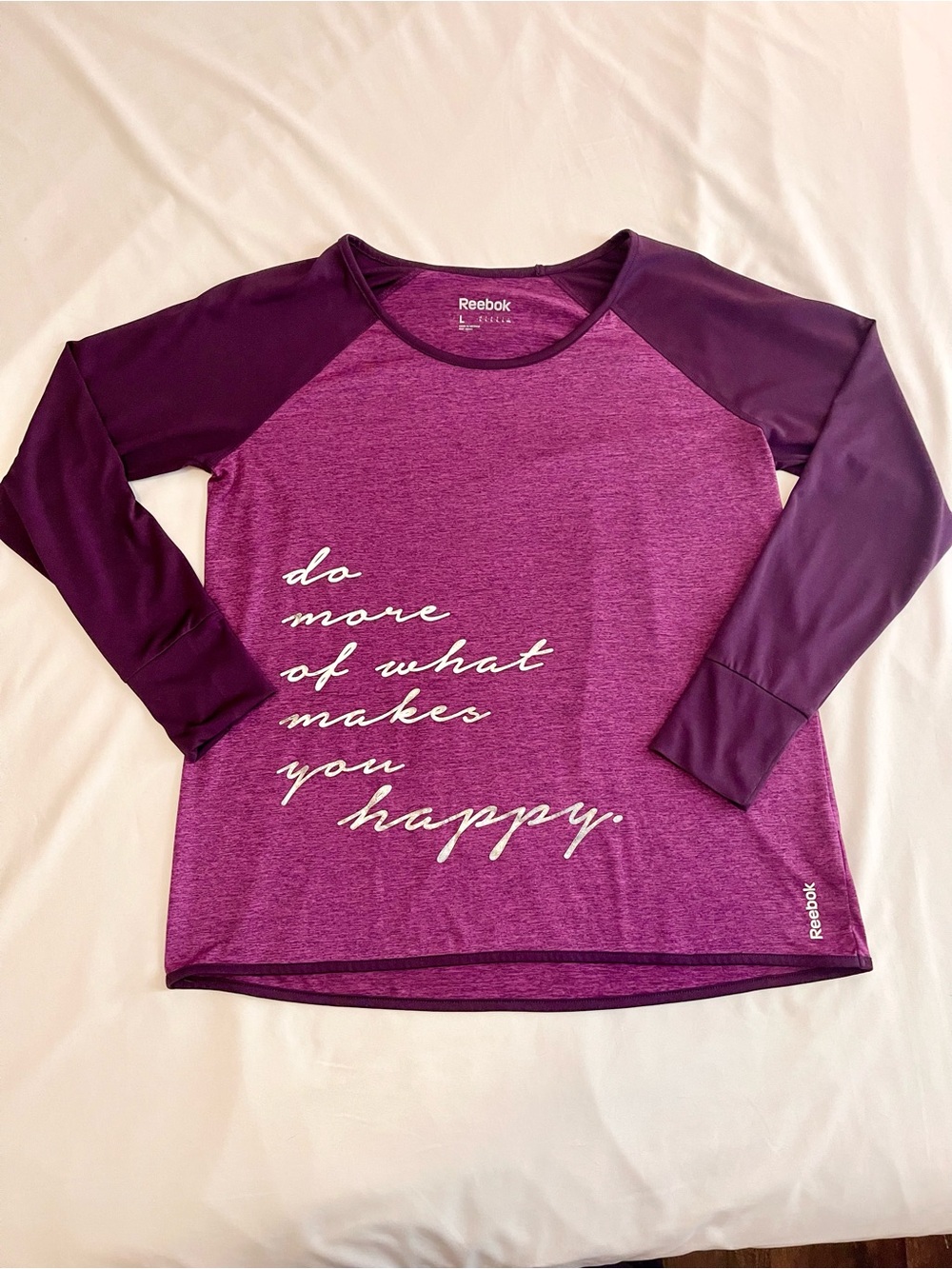 Reebok Purple Long Sleeve Speedwick Performance Top